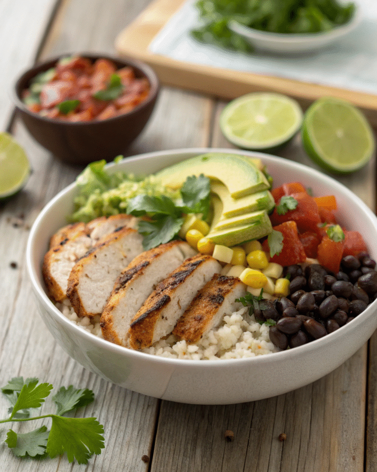 High-Protein Chicken Burrito Bowl (Meal Prep Friendly)